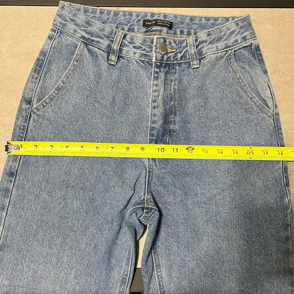 SHEIN Light Blue Denim Mom Jeans Size 27 - Picture 7 of 12